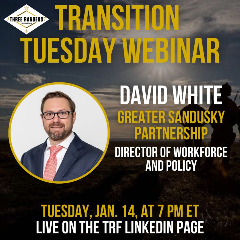 Our Co-founder David White Guests on Three Rangers Foundation "Transition Tuesday" Webcast