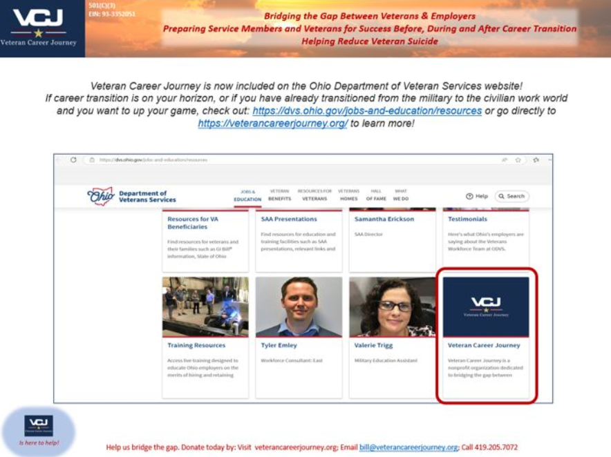 Veteran Career Journey: A Trusted Resource with the Ohio Department of Veteran Services